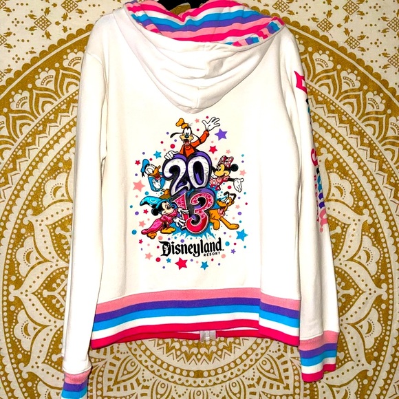 ✨HOST PICK✨ DISNEYLAND PARKS “2013” ZIP-UP JACKET WITH CHARACTERS, KIDS SIZE MED - Picture 2 of 10